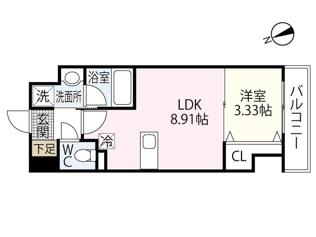 エネピア舟入(1LDK/2階)の間取り写真