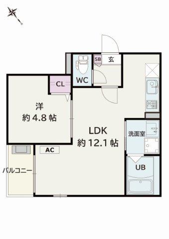 JACK YAWATA IV(1LDK/3階)の間取り写真