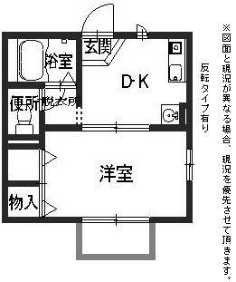 センターハウス(1DK/1階)の間取り写真