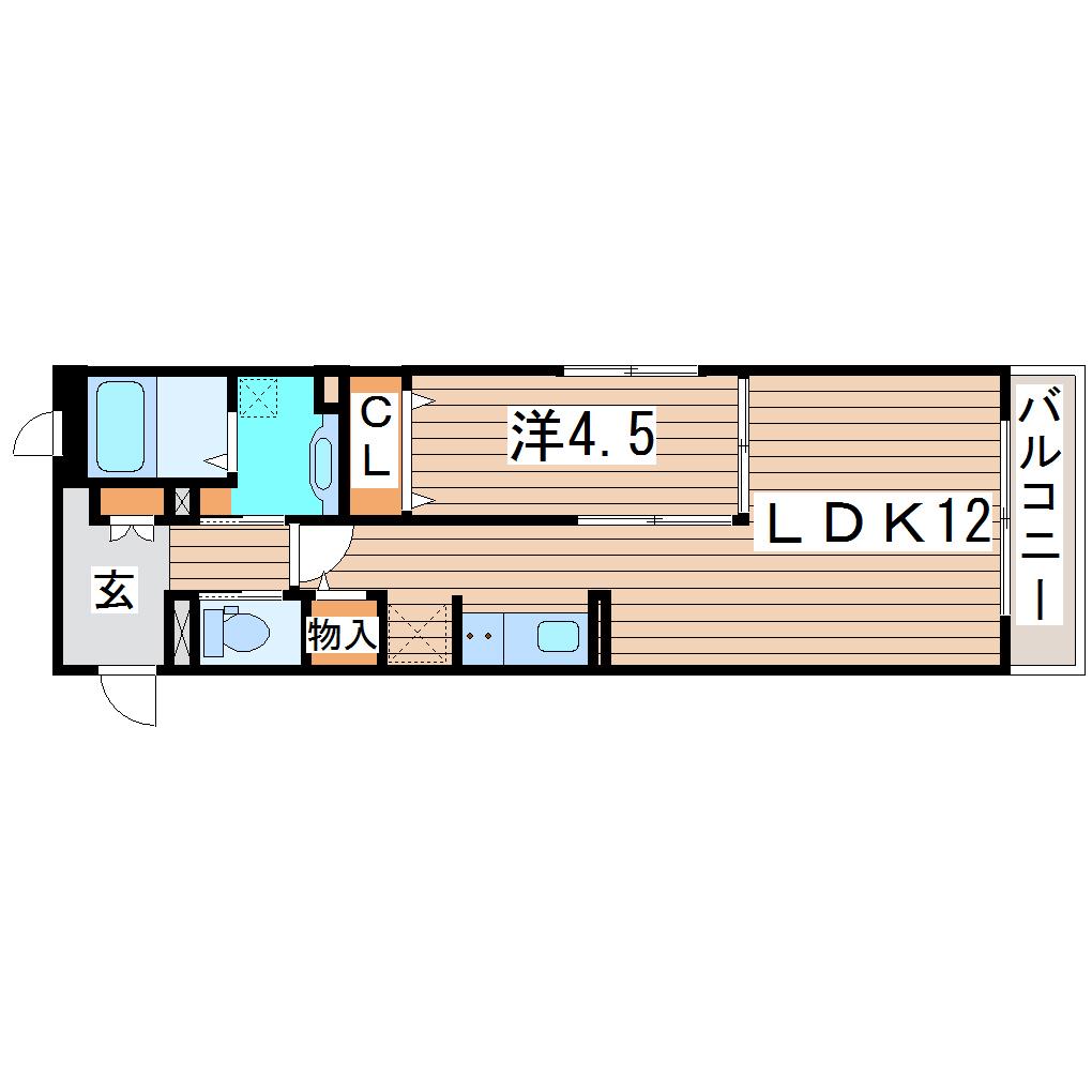 元貞坂S(1LDK/3階)の間取り写真