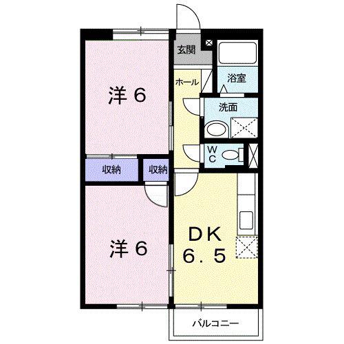 加納ガーデンハイツ(2DK/1階)の間取り写真