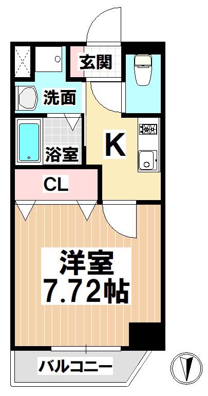 プレイズシード瑞穂通(1K/3階)の間取り写真