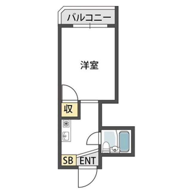 ハッピーハイム(1K/3階)の間取り写真