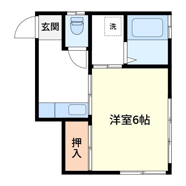 静文荘(1K/2階)の間取り写真