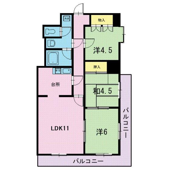 エステート丸貞(3LDK/2階)の間取り写真