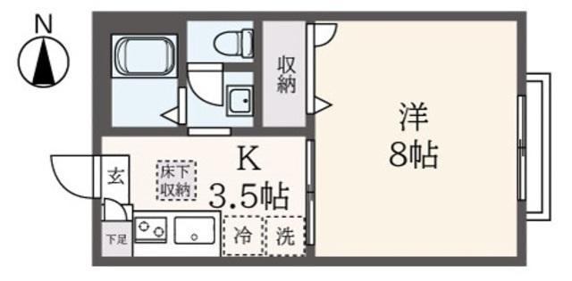 ヴィスタ杉並(1K/1階)の間取り写真