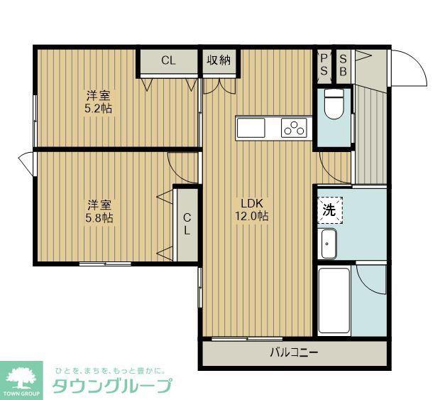 ルミエールテラス(2LDK/3階)の間取り写真