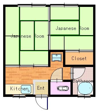 エクレール泉 酒田市東泉町1丁目(2K/2階)の間取り写真