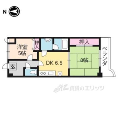ルミエール沼田(2DK/1階)の間取り写真