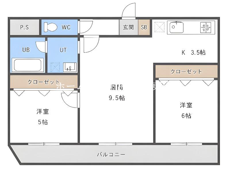 プレシャス23(2LDK/3階)の間取り写真