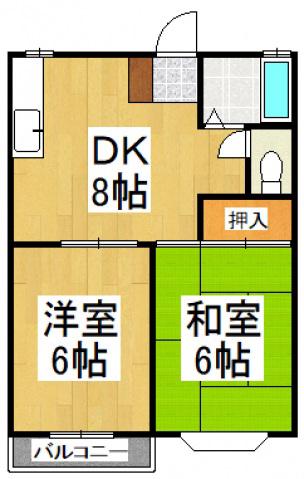 アネックスマツオ(2DK/1階)の間取り写真