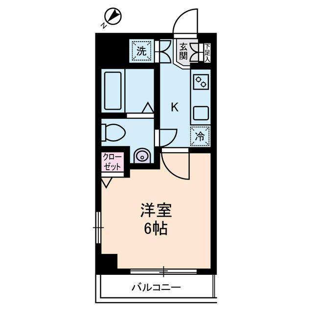 ヴァレッシア菊川シティ(1K/4階)の間取り写真