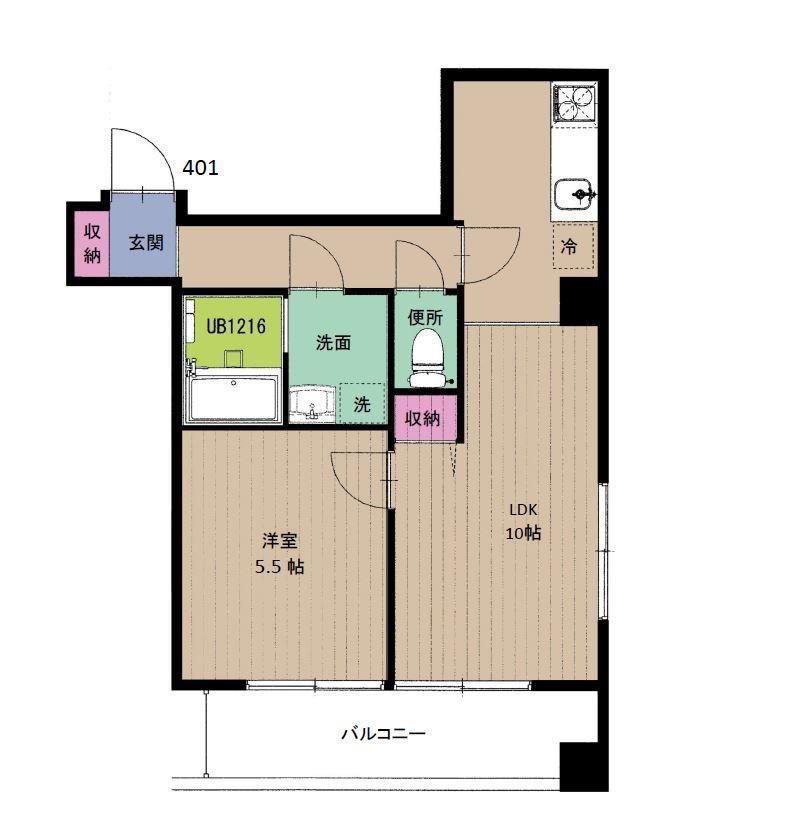 VILLACITYSANJYO(1LDK/4階)の間取り写真