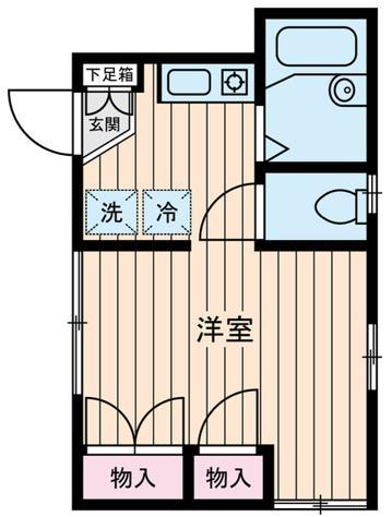 セードルM(1K/2階)の間取り写真