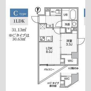 S-RESIDENCE亀戸BALM(1LDK/2階)の間取り写真