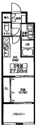 ビガーポリス412天満2丁目II(1DK/2階)の間取り写真