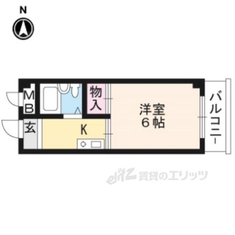 SAMSQUARE大津京(1K/3階)の間取り写真