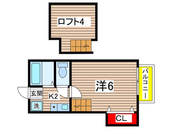 ACメゾン(1K/2階)の間取り写真