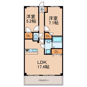 サンタバレー弐番館(2LDK/1階)の間取り写真