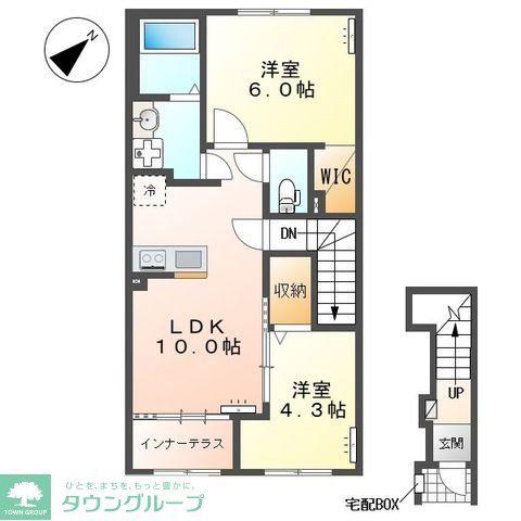 江田町アパート(2LDK/2階)の間取り写真