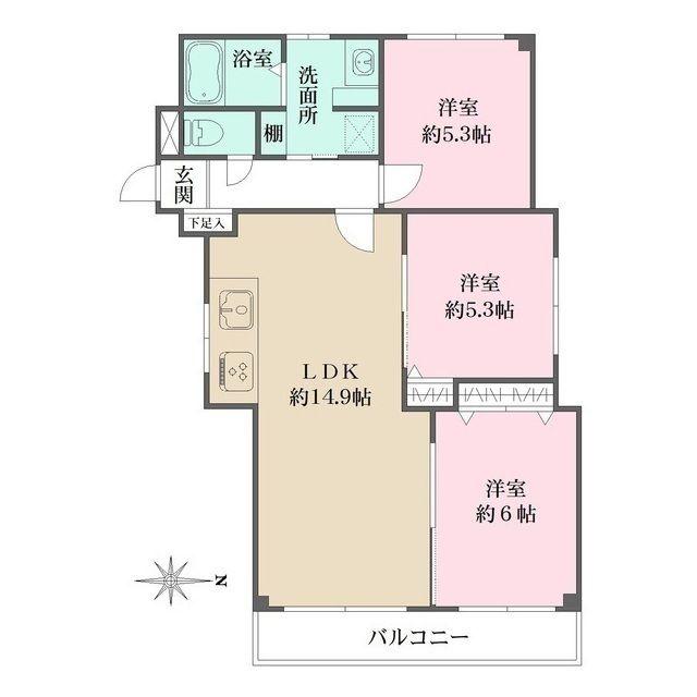 クレストヒル芦屋I(3LDK/2階)の間取り写真