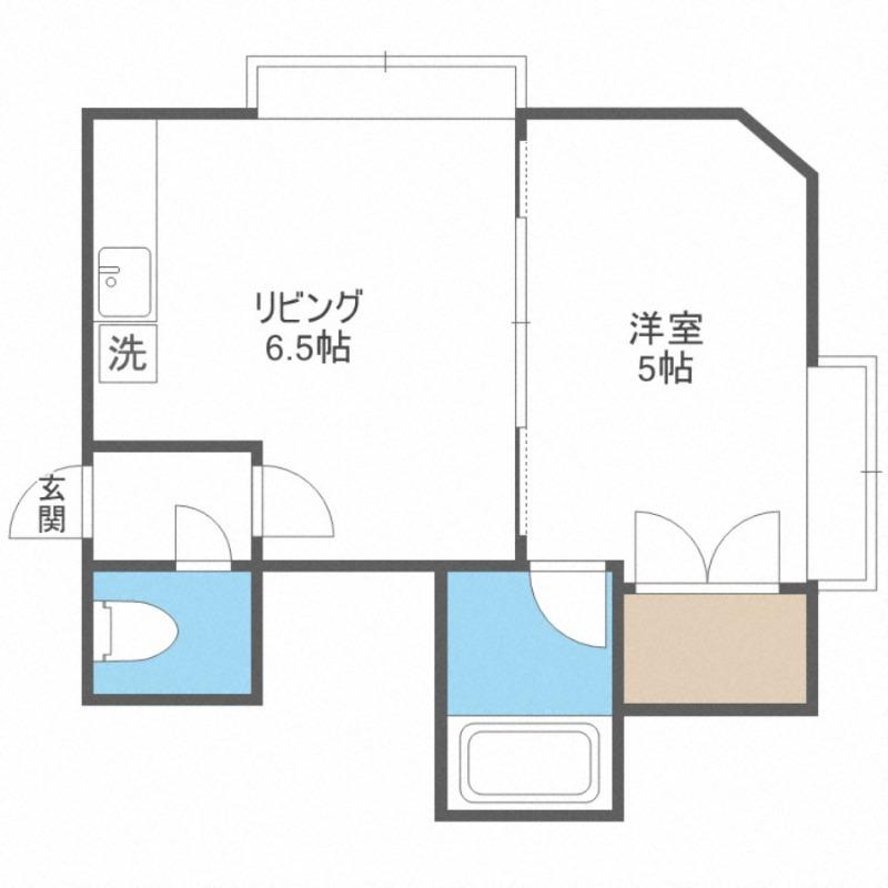 第一ハイツフラワー(1DK/2階)の間取り写真