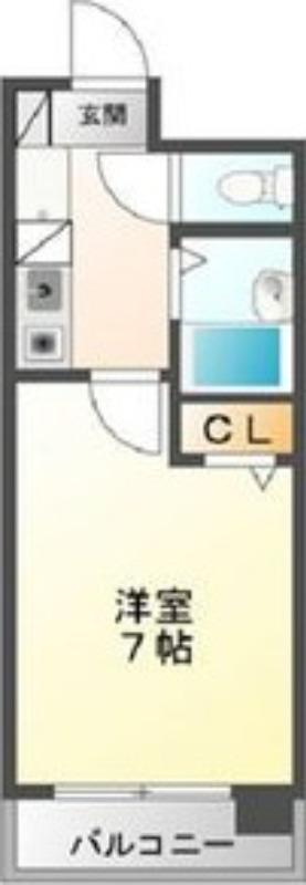 エステート記念橋(1K/3階)の間取り写真