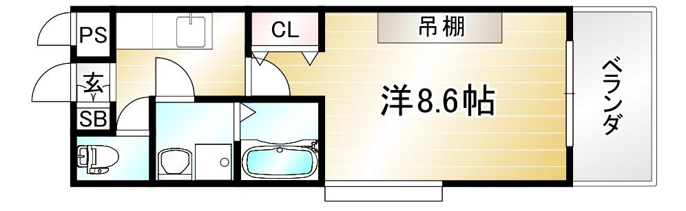 メゾン・エイムウエスト(1K/1階)の間取り写真