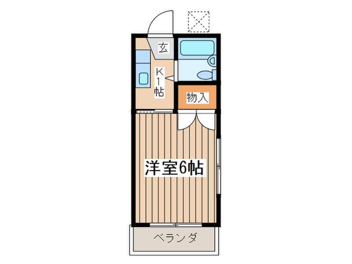 サンライフ浜竹(1K/2階)の間取り写真