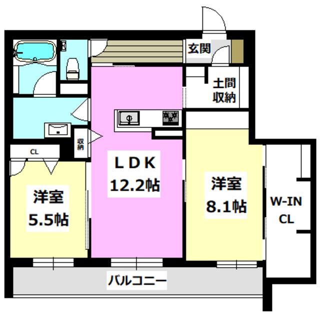 CORNETTO ROSSO(2LDK/3階)の間取り写真