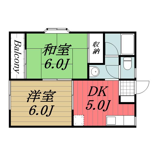 アートメゾン真舟I(2DK/1階)の間取り写真