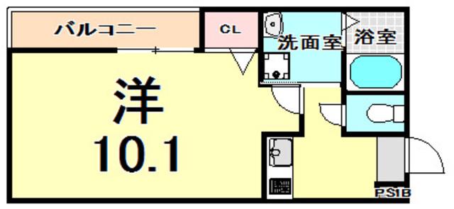 フジパレス立花駅南2番館(1K/3階)の間取り写真