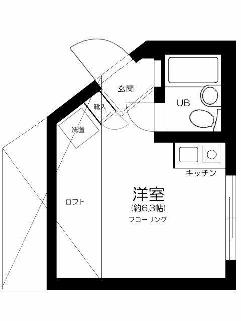 マイプラン旭丘A棟(ワンルーム/2階)の間取り写真