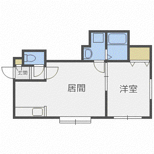 ドリームハウス(1LDK/2階)の間取り写真