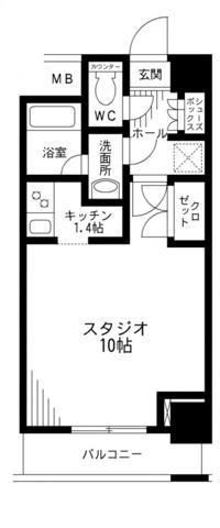 レジディア九段下(ワンルーム/9階)の間取り写真