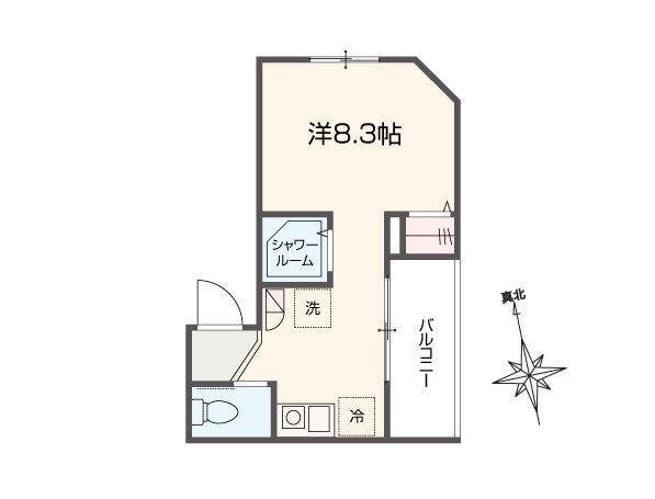 アイウシ梅島(ワンルーム/2階)の間取り写真