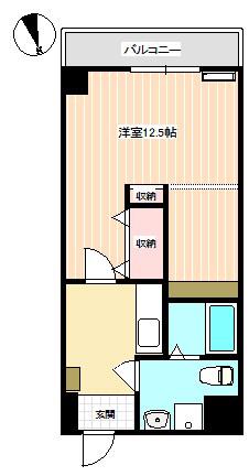 アプローズ熊野I(1K/3階)の間取り写真