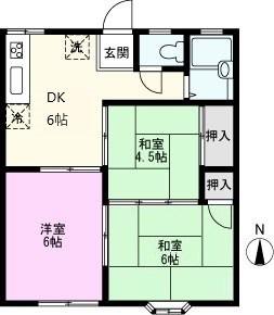 ハイツエトワールI(3DK/1階)の間取り写真