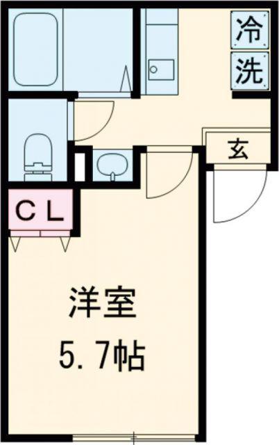 クレサージュ新松戸II(1K/3階)の間取り写真