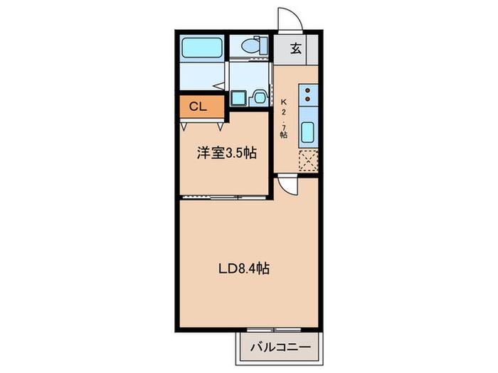 プチ・ドミールII(1LDK/1階)の間取り写真