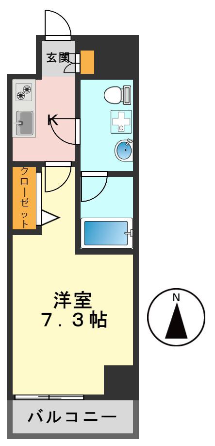 ラフィスタ新小岩(1K/9階)の間取り写真