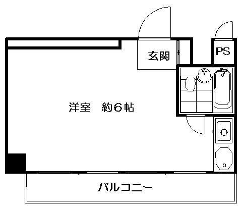 ルミエール元麻布(ワンルーム/4階)の間取り写真