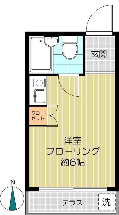 ハイツ西早稲田(ワンルーム/1階)の間取り写真