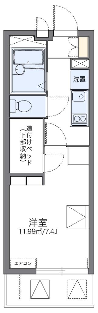 レオパレスLEAF(1K/2階)の間取り写真