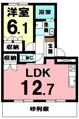 ひらその(1LDK/2階)の間取り写真