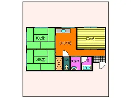 ラシェール木村(3DK/1階)の間取り写真