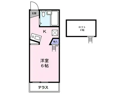 ミロハウス(1K/1階)の間取り写真