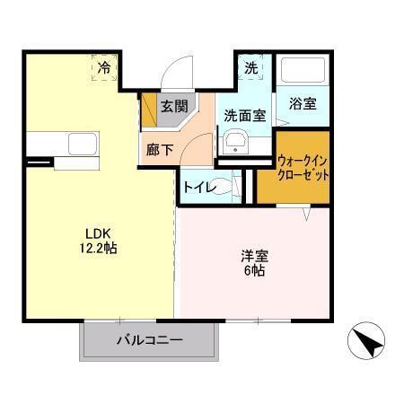 パークニアハイツ(1LDK/2階)の間取り写真