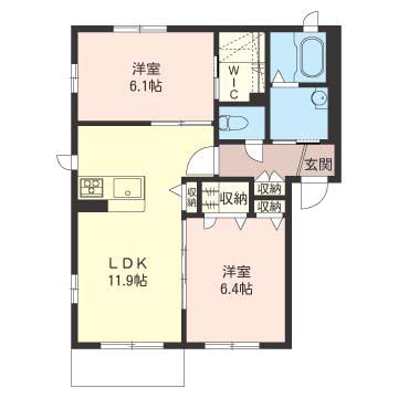 エクラージュ原宿壱番館(2LDK/1階)の間取り写真