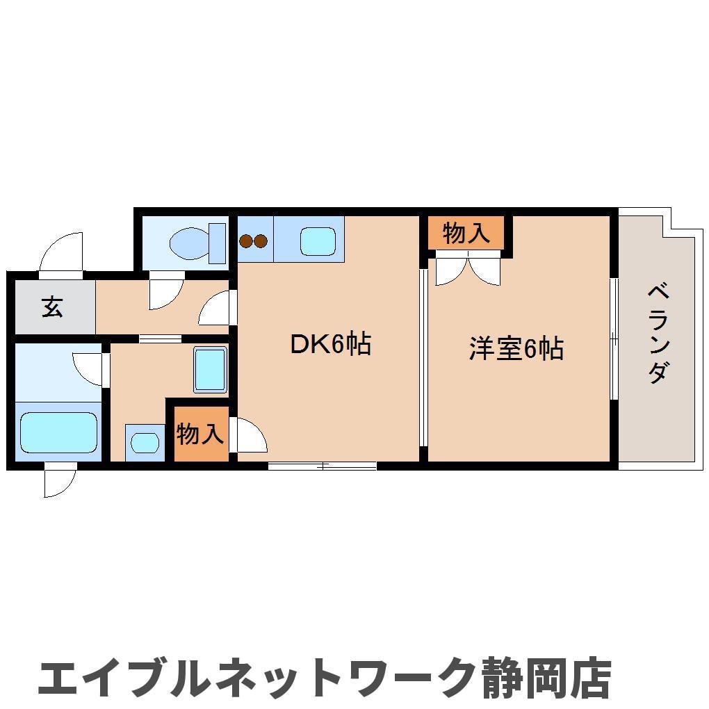 タウンコート人宿町(1DK/6階)の間取り写真